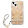 Guess GUHCP13SHFLSD iPhone 13 mini 5,4złoty/gold hardcase Flower Strap